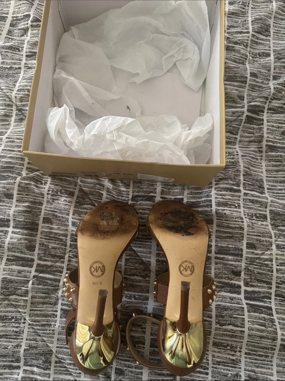 Michael Kors Metallic Brown Gold Heels